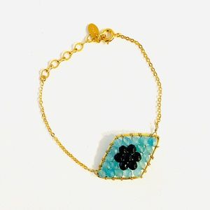 Aqua Jade Black Onyx Taolei Bracelet
